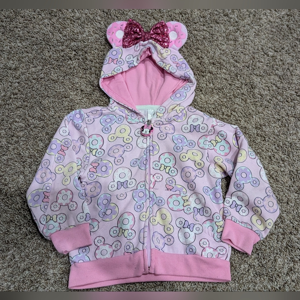 Disney store 4t Minnie mouse donut hooded sweatshirt jacket